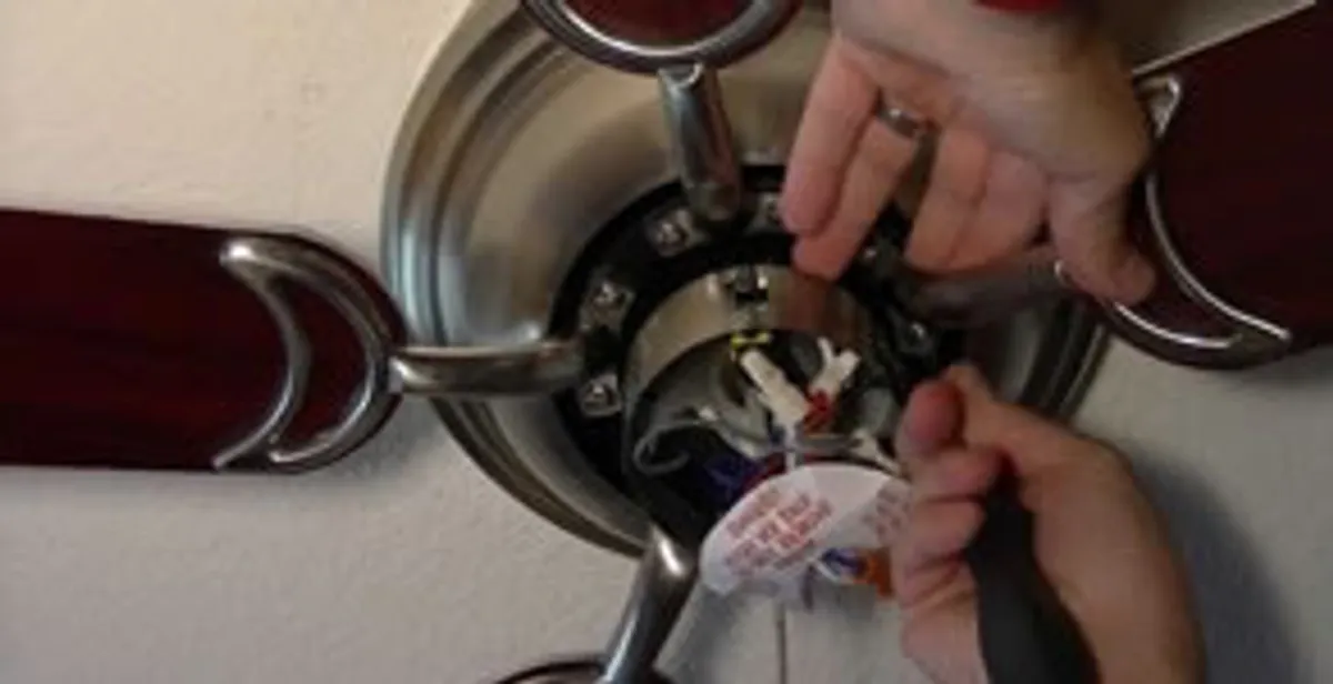 Ceiling fan installation with electrical wiring and mounting by professional electrician in Tampa, FL