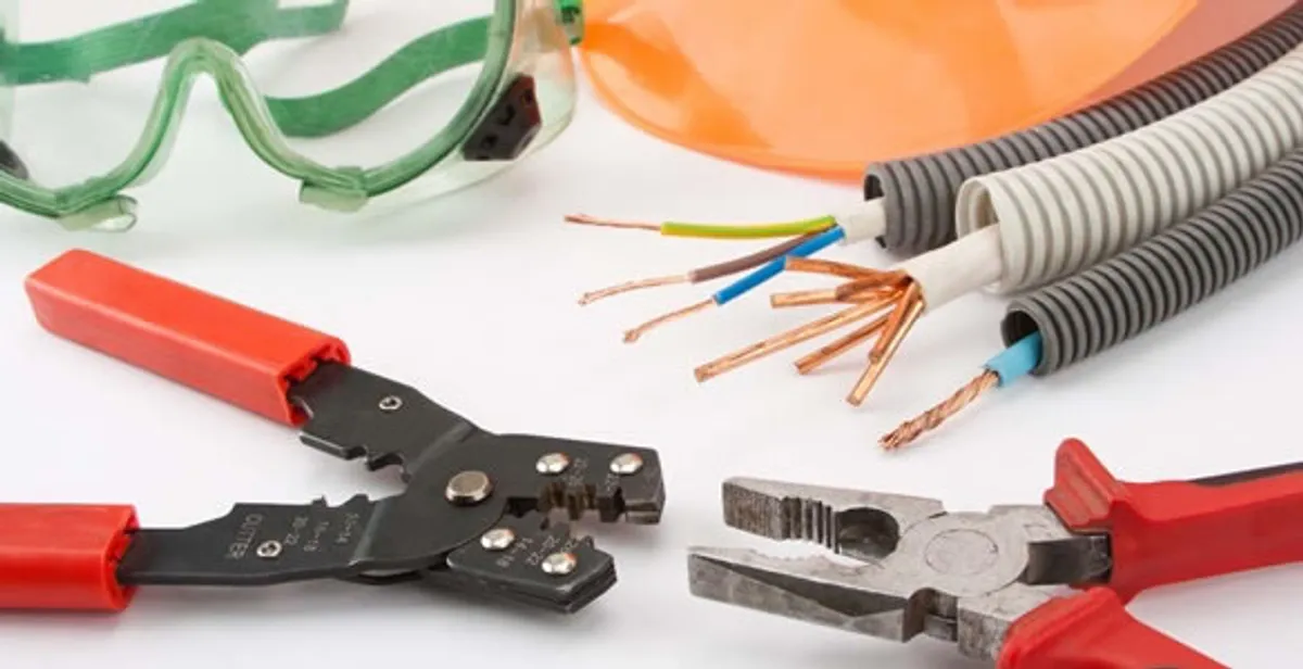 Electrical wiring repair with professional tools and safety equipment in Thonotosassa, FL