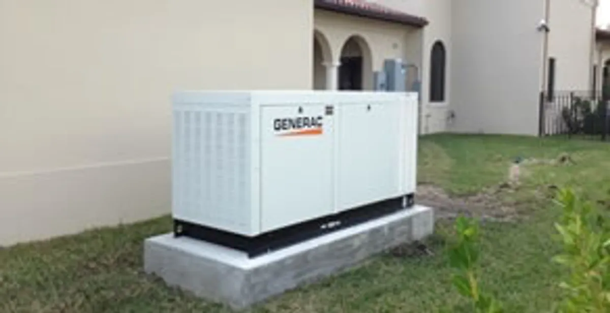 generator installation service showing standby generator professionally installed for residential power backup in Tampa, FL