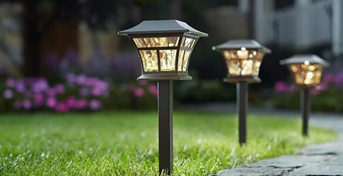 landscape lighting installation services with professionally installed pathway lights in Tampa, FL